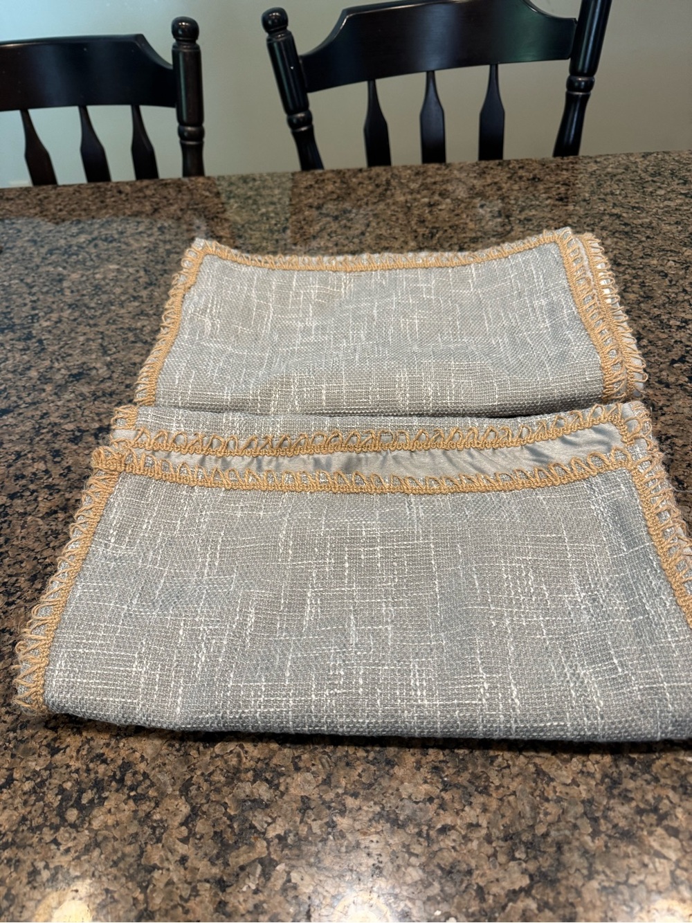 Set of Two Gray Tablerunners 16x72